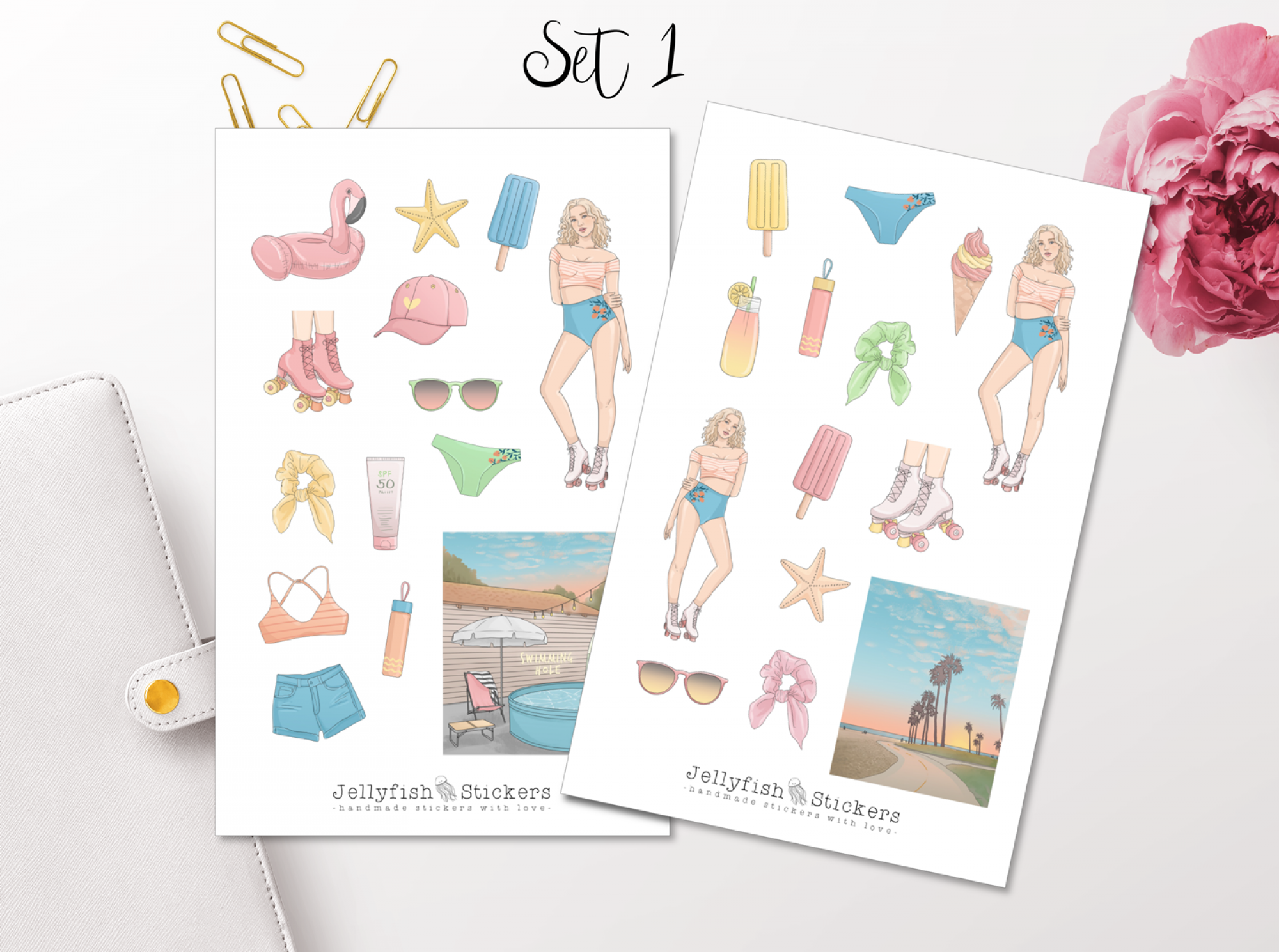 Girls Summer Sticker Set